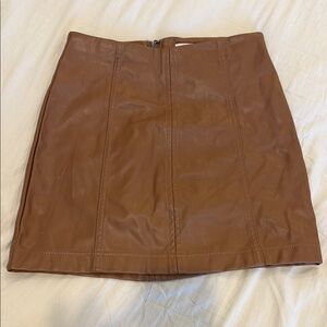 Tinseltown Brown/tan faux Leather Mini Skirt / size small
